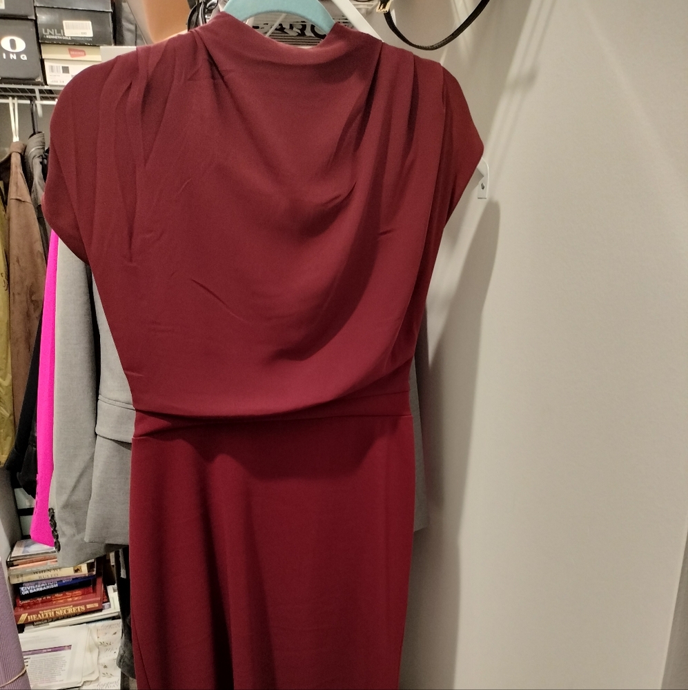 Express Red Sleeveless Cowl Neck Midi Dress